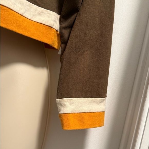 Philosophy of Paek Long Sleeve Brown Stripe Crop Top Medium - Picture 7 of 15